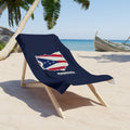 Ohio Columbus Mission flag map beach towel by Weak Things