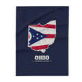 Ohio Columbus Mission flag map fleece blanket by Weak Things
