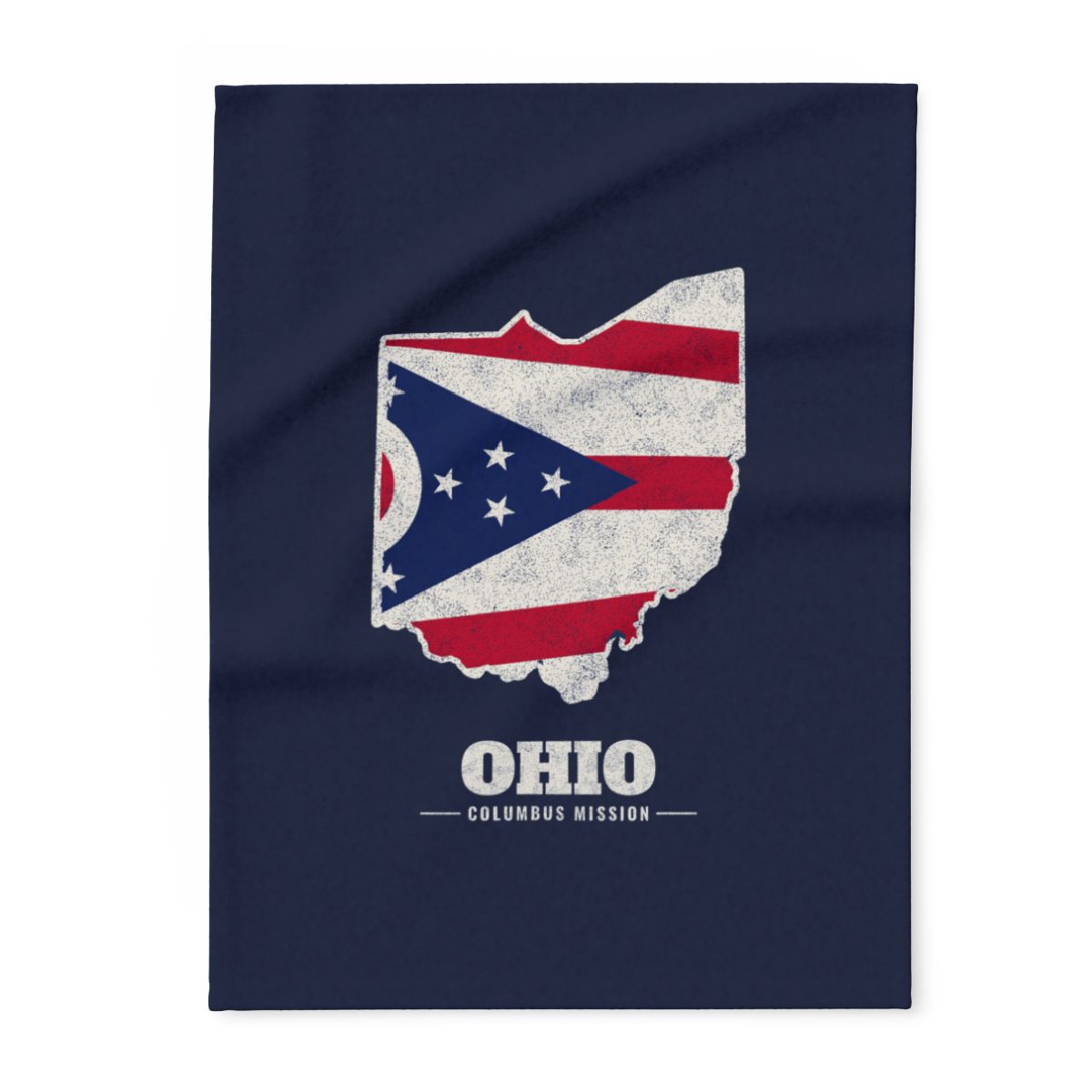 Ohio Columbus Mission flag map fleece blanket by Weak Things