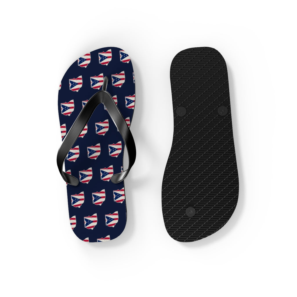 Ohio Mission flag map flip flops by Weak Things view 4