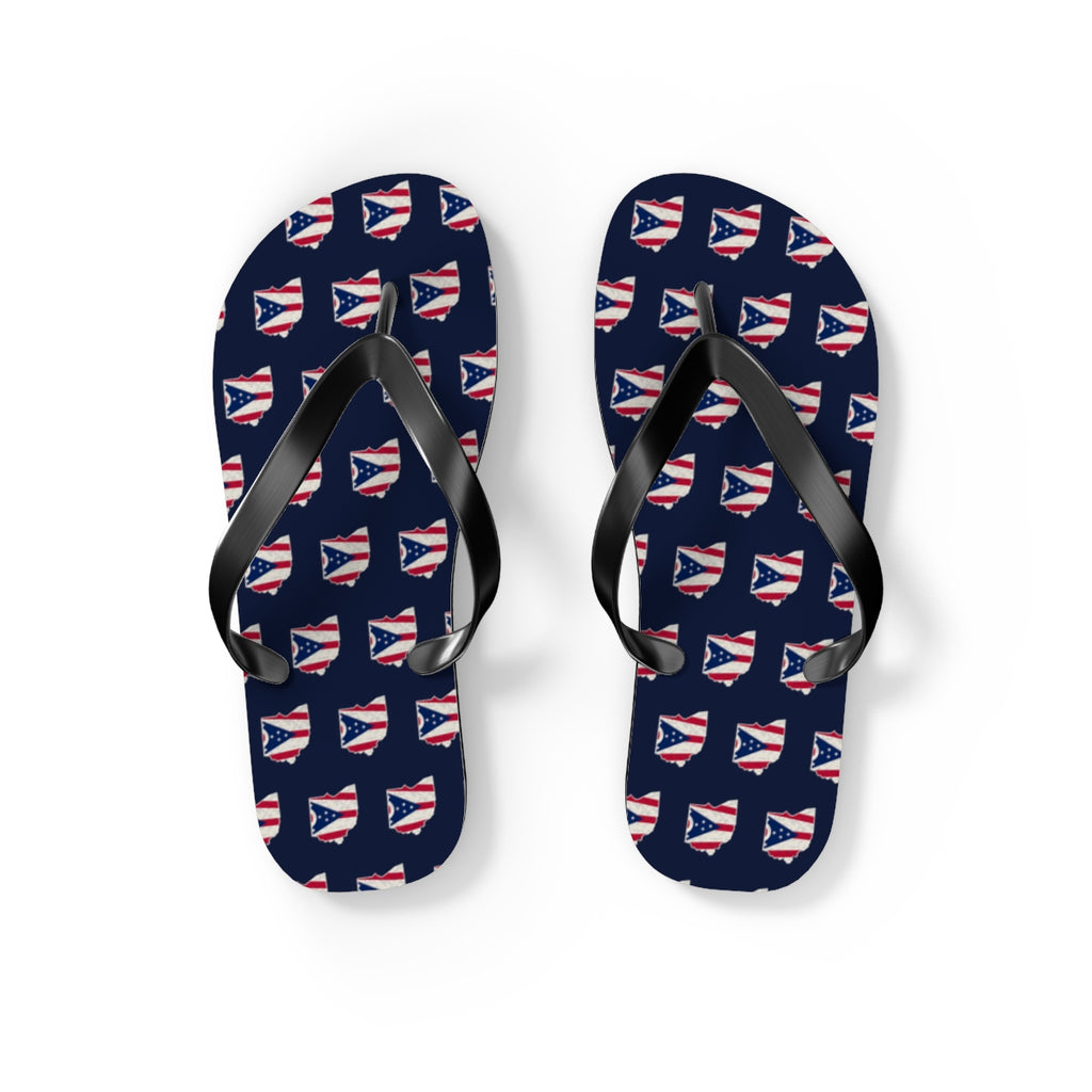 Ohio Mission flag map flip flops by Weak Things view 2