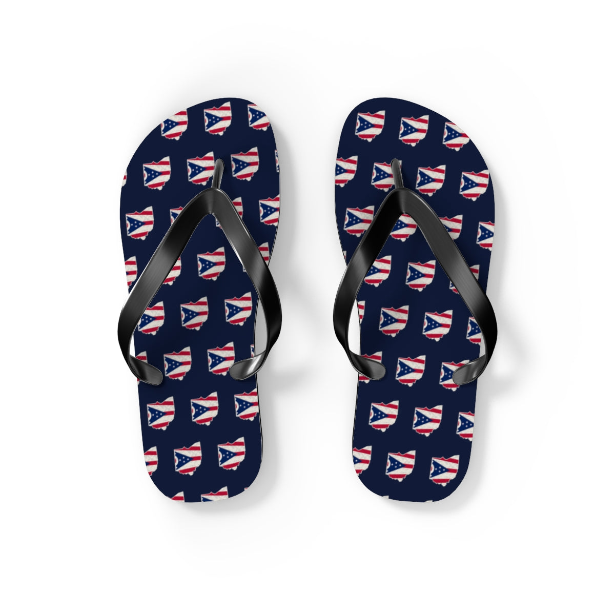 Ohio Mission flag map flip flops by Weak Things view 2