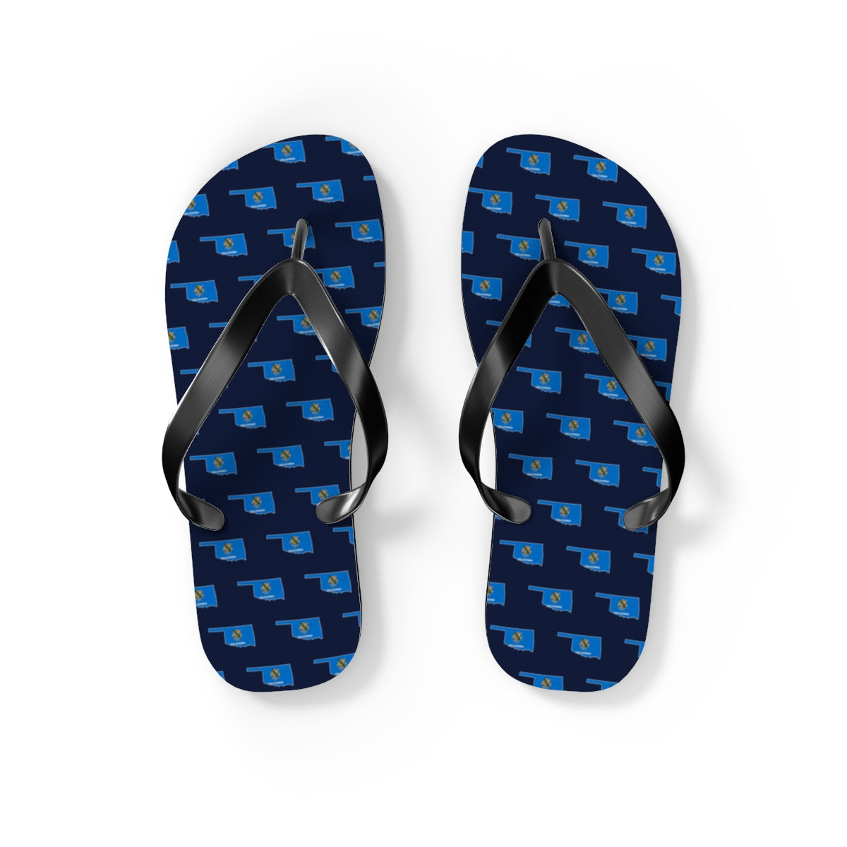 Oklahoma Mission flag map flip flops by Weak Things view 2