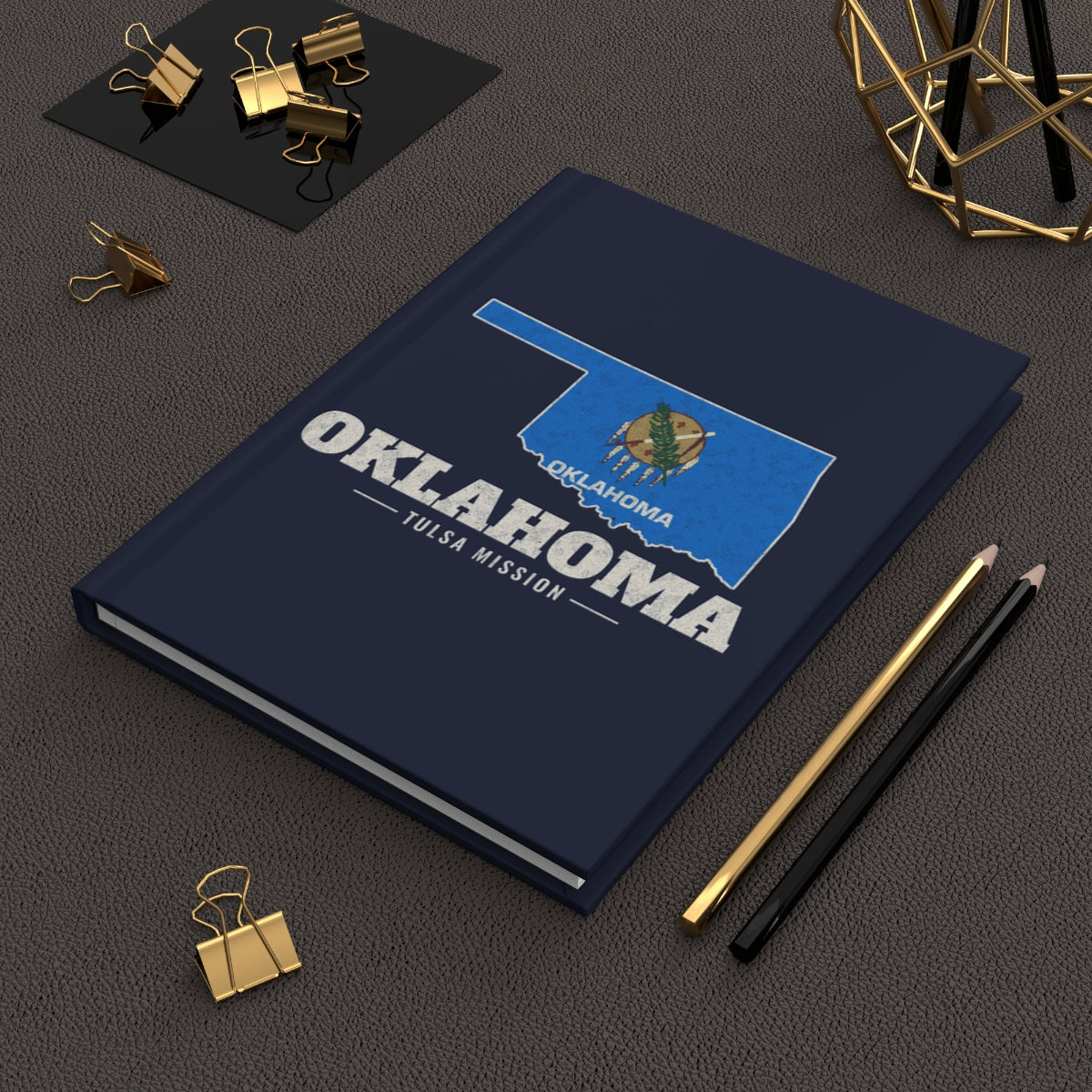 Oklahoma Tulsa Mission flag map journal by Weak Things view 2