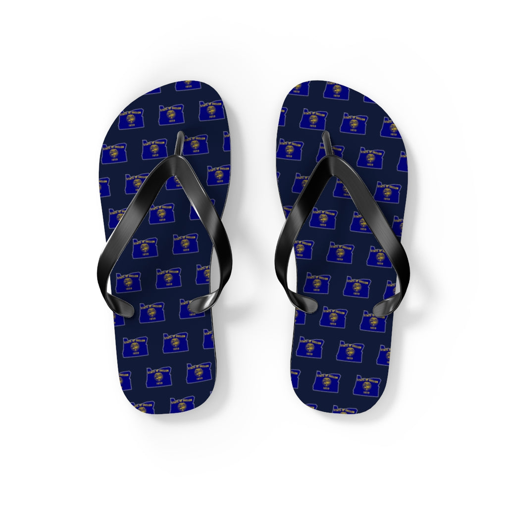 Oregon Mission flag map flip flops by Weak Things view 2