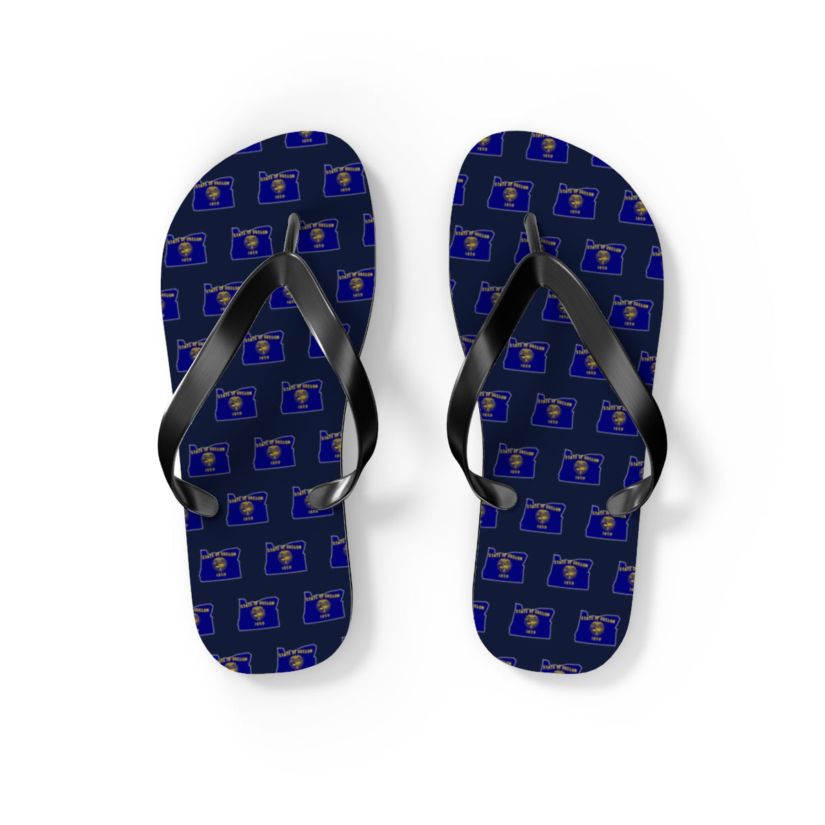 Oregon Mission flag map flip flops by Weak Things view 2