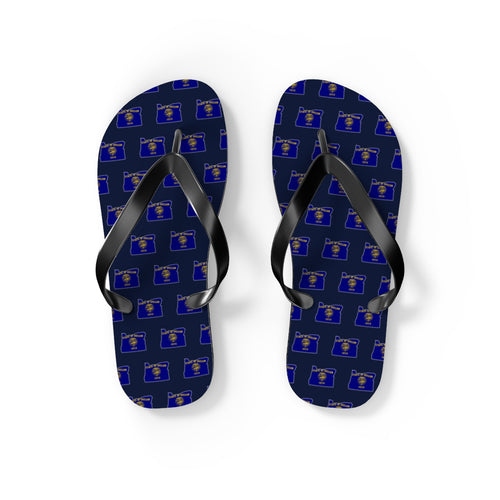 Oregon Mission flag map flip flops by Weak Things view 2