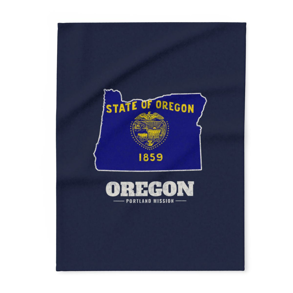 Oregon Portland Mission flag map fleece blanket by Weak Things