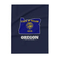 Oregon Portland Mission flag map fleece blanket by Weak Things