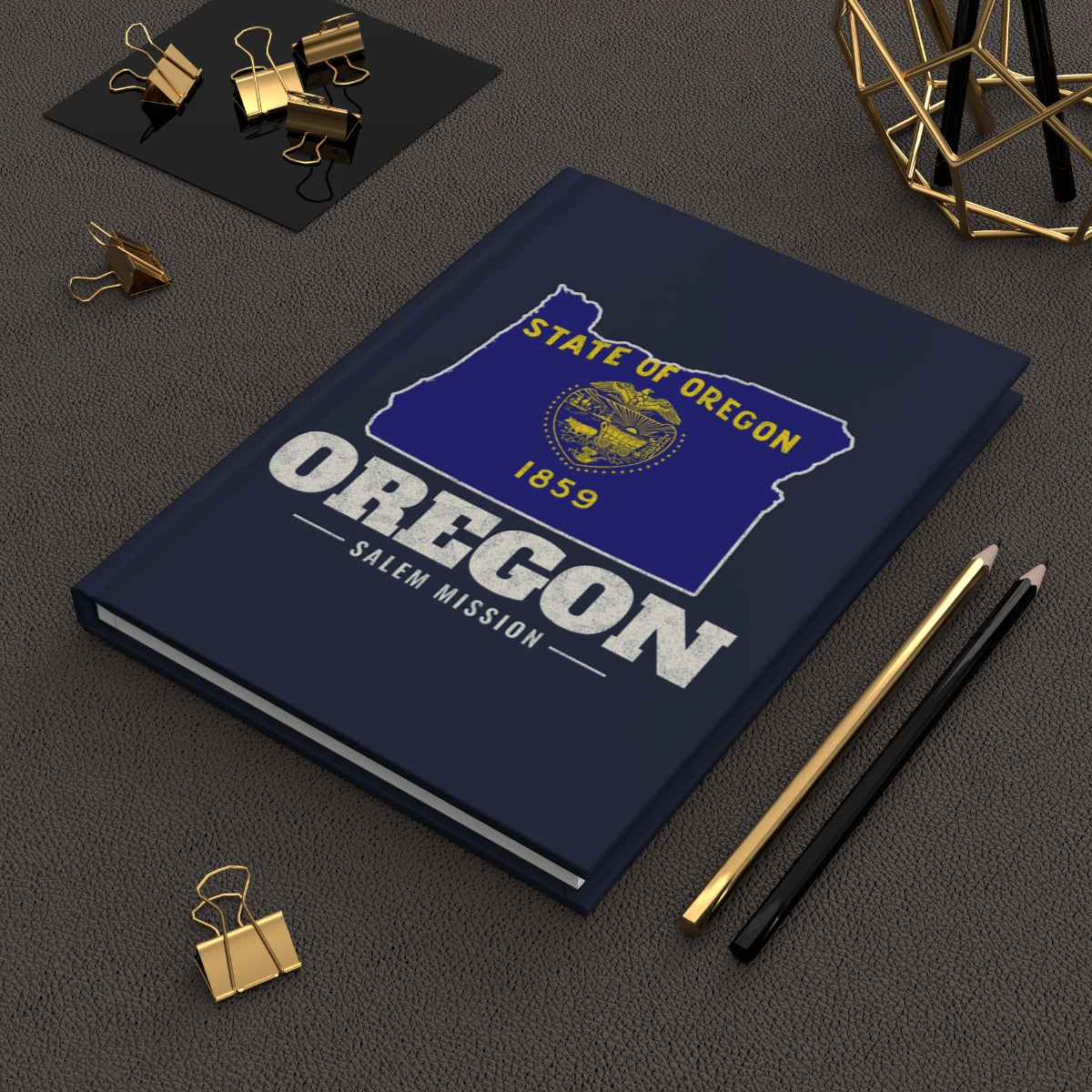 Oregon Salem Mission flag map journal by Weak Things view 2