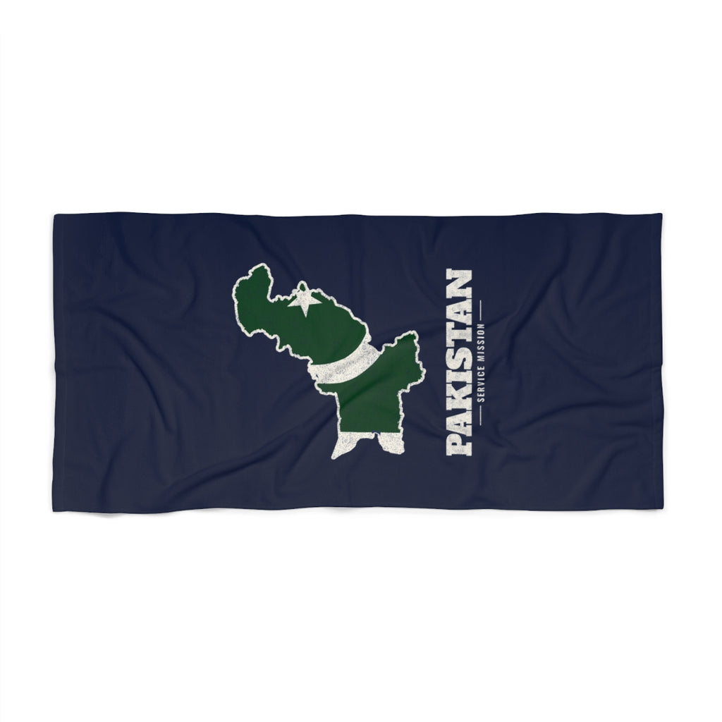 Pakistan Service Mission flag map beach towel by Weak Things view 2