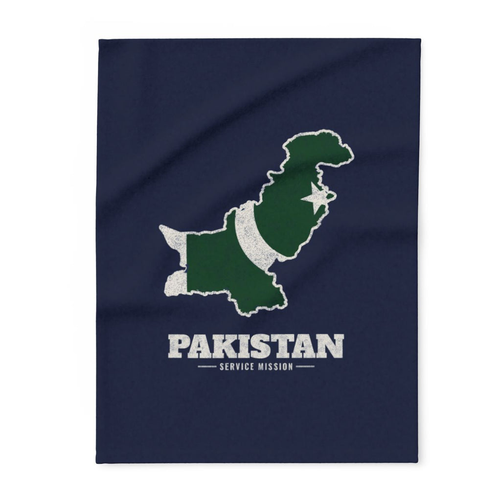 Pakistan Service Mission flag map fleece blanket by Weak Things