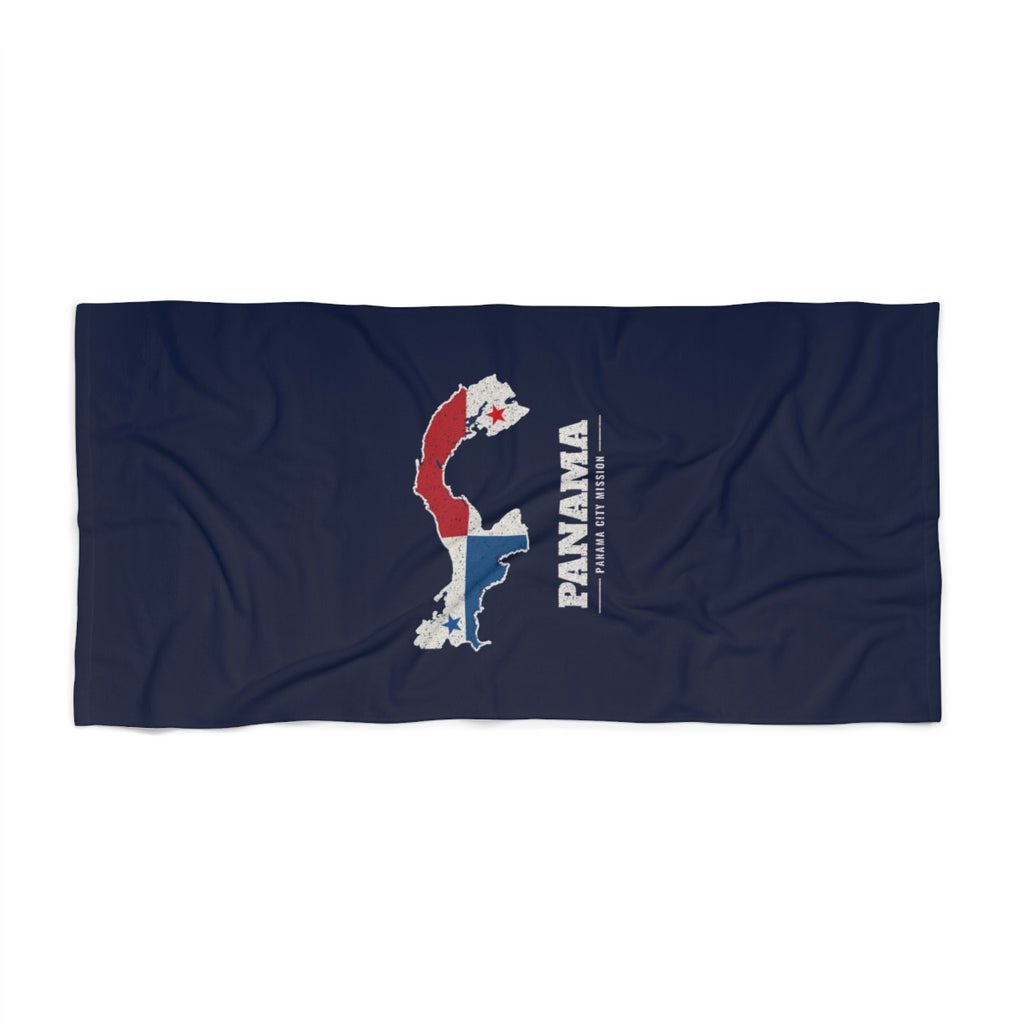 Panama Panama City Mission flag map beach towel by Weak Things view 2