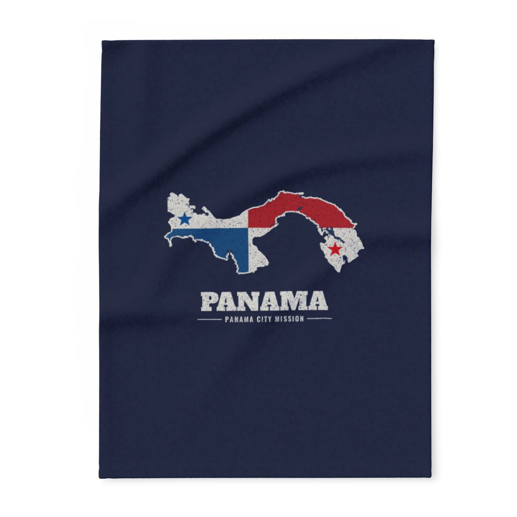 Panama Panama City Mission flag map fleece blanket by Weak Things