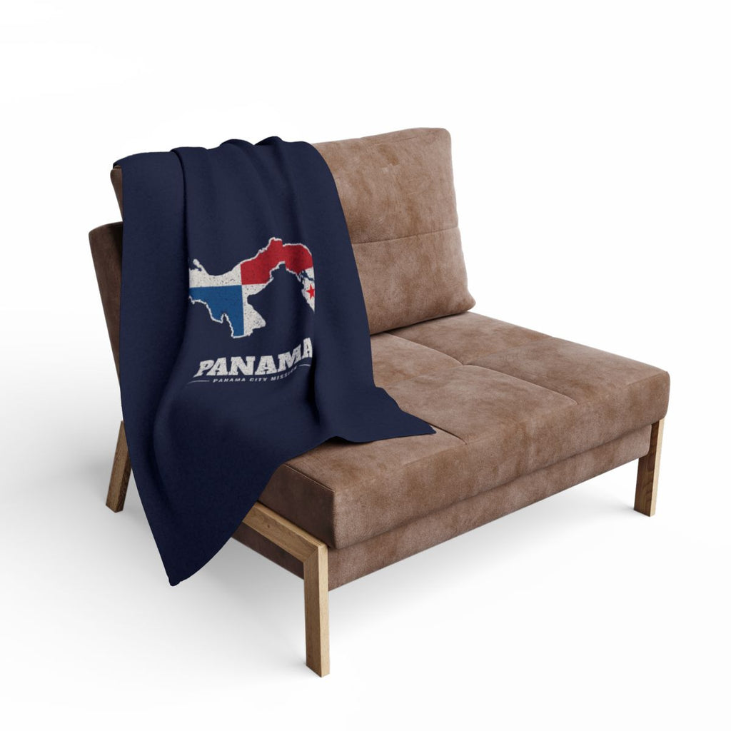 Panama Panama City Mission flag map fleece blanket by Weak Things view 2