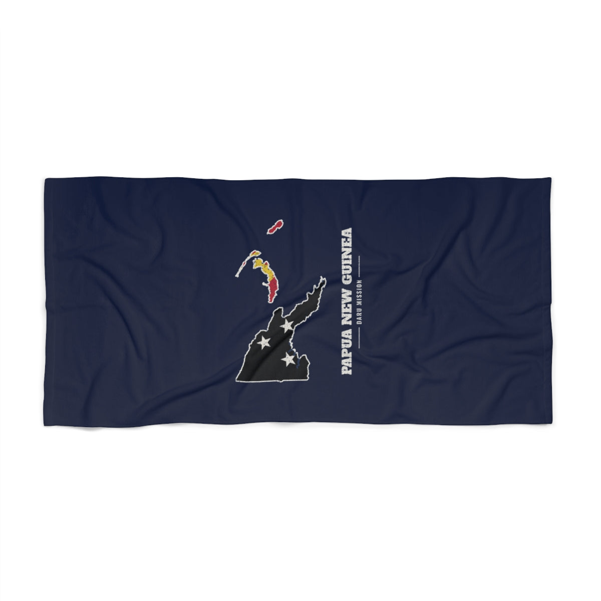 Papua New Guinea Daru Mission flag map beach towel by Weak Things view 2