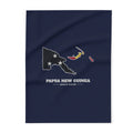 Papua New Guinea Madang Mission flag map fleece blanket by Weak Things