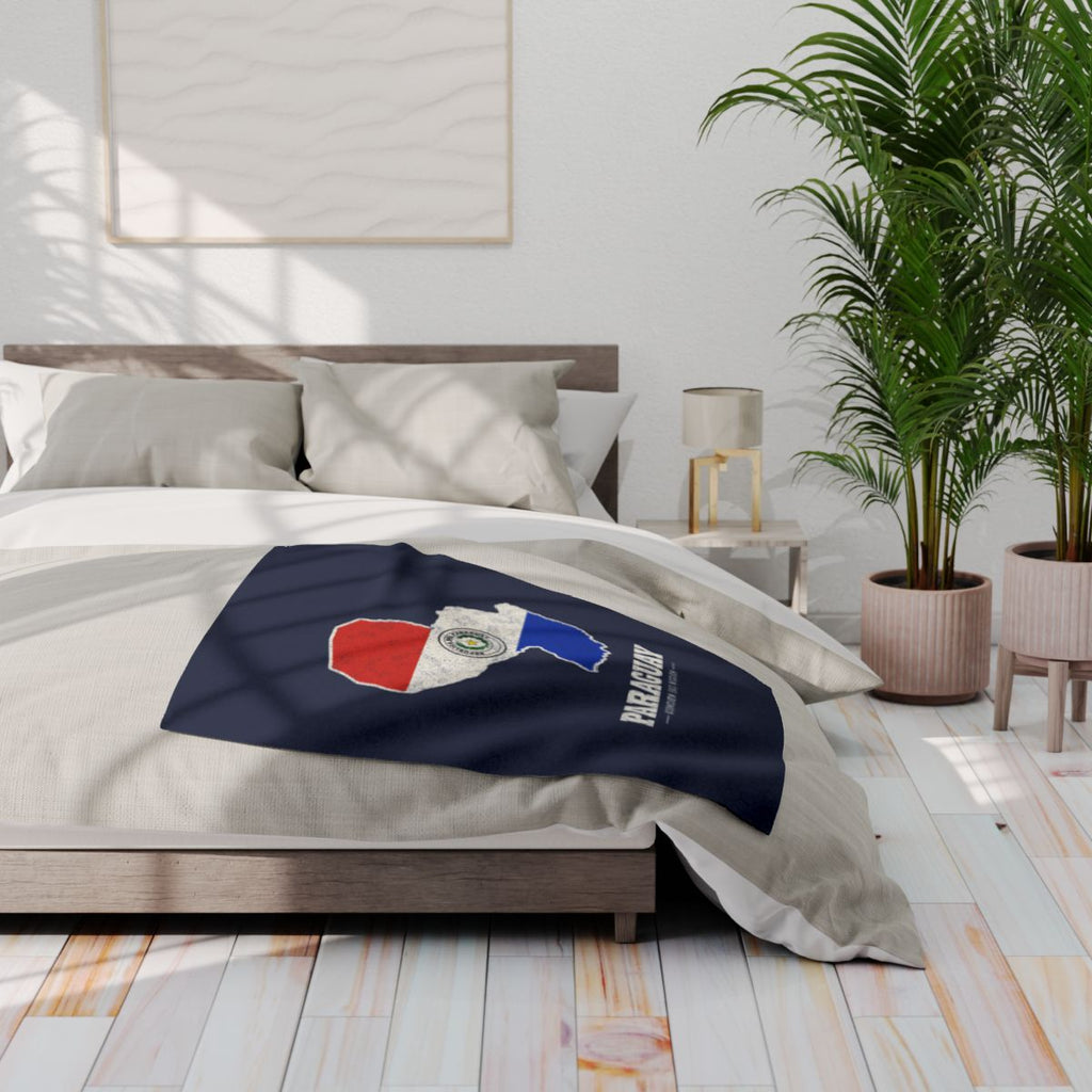 Paraguay Asuncion East Mission flag map fleece blanket by Weak Things view 3