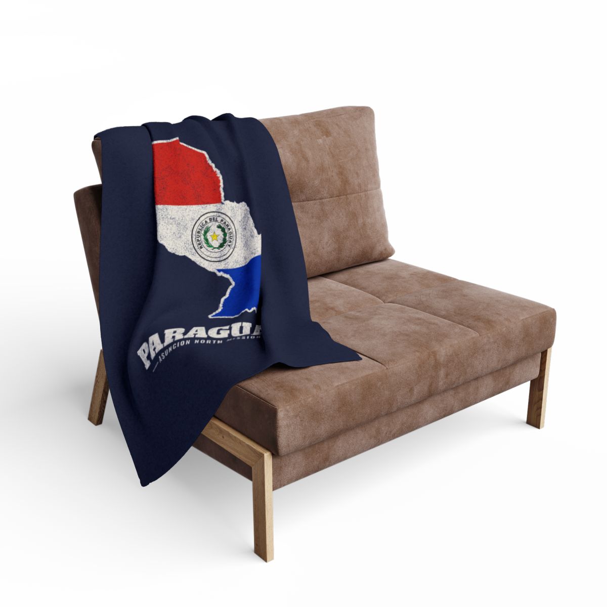 Paraguay Asuncion North Mission flag map fleece blanket by Weak Things view 2