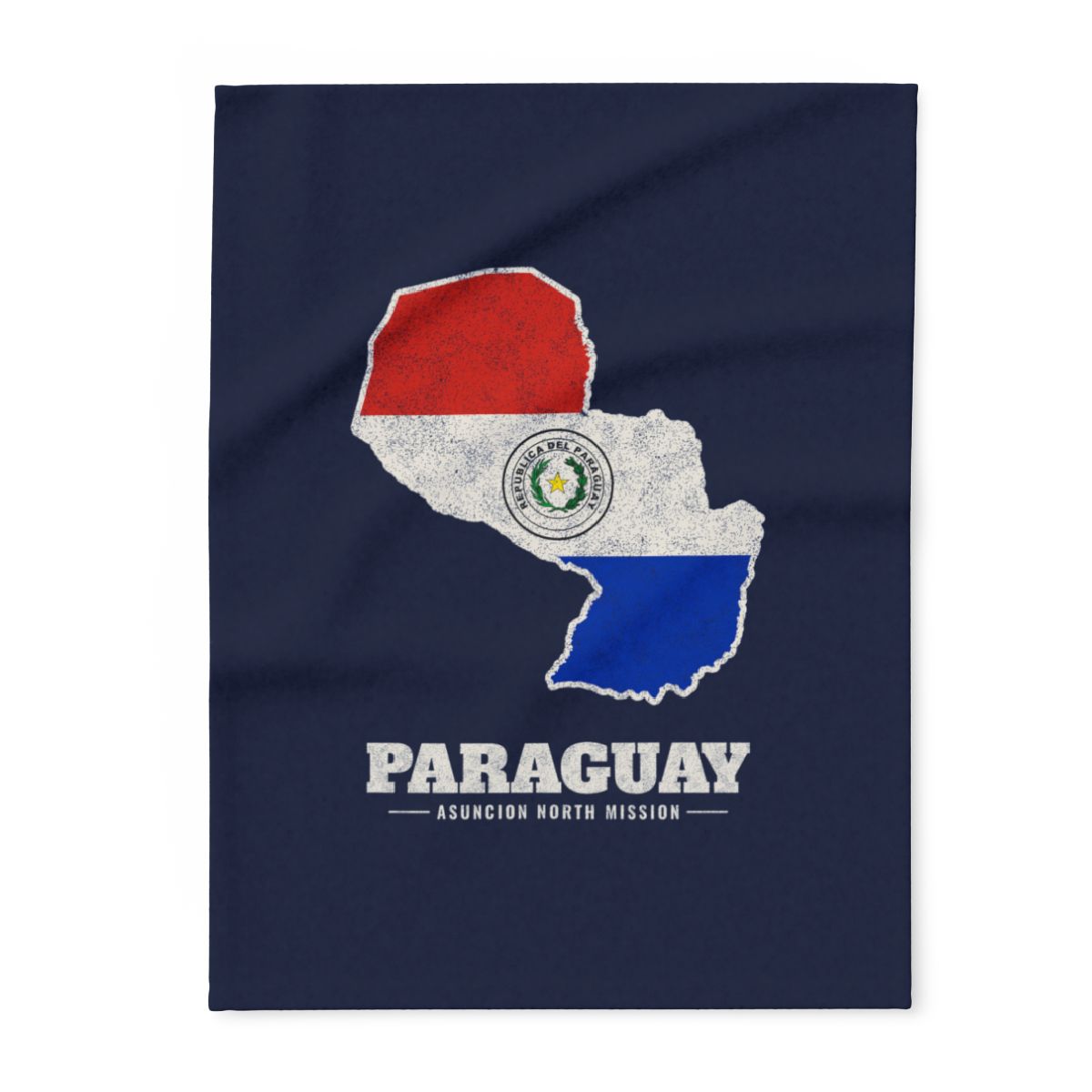 Paraguay Asuncion North Mission flag map fleece blanket by Weak Things