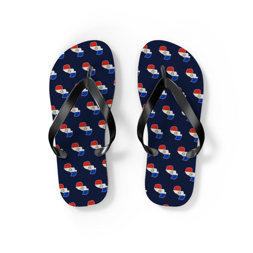Paraguay Mission flag map flip flops by Weak Things view 2
