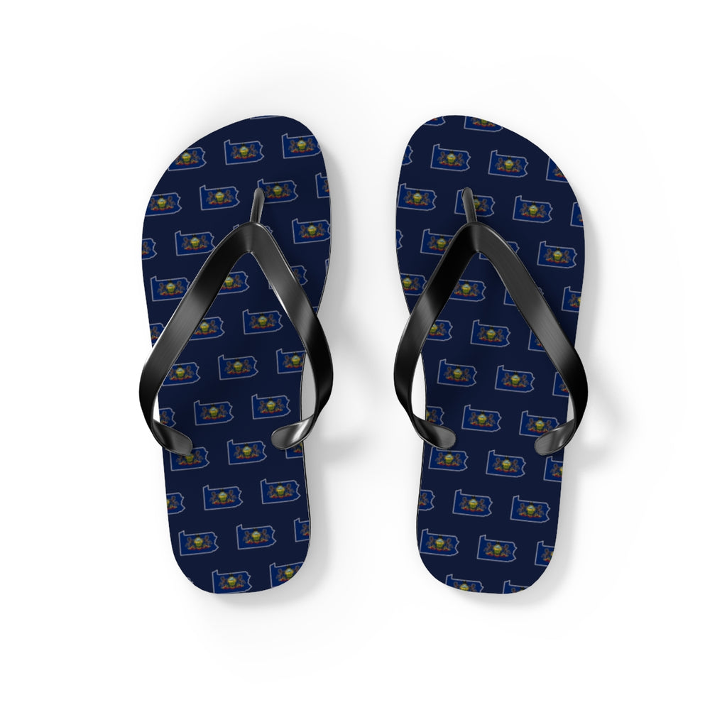 Pennsylvania Mission flag map flip flops by Weak Things view 2