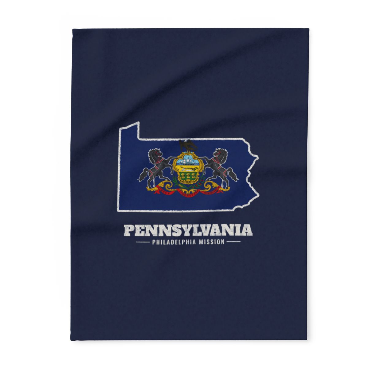 Pennsylvania Philadelphia Mission flag map fleece blanket by Weak Things