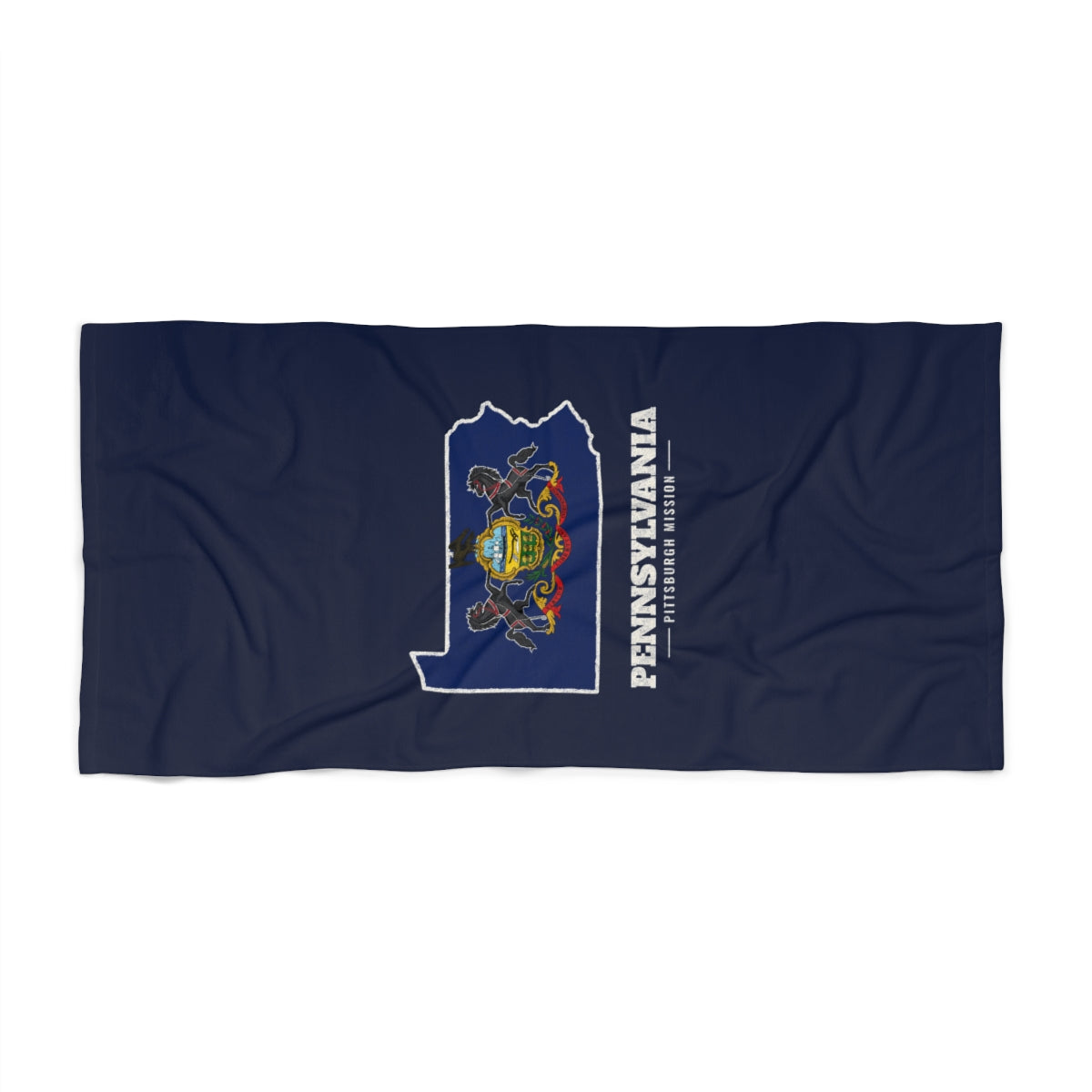Pennsylvania Pittsburgh Mission flag map beach towel by Weak Things view 2