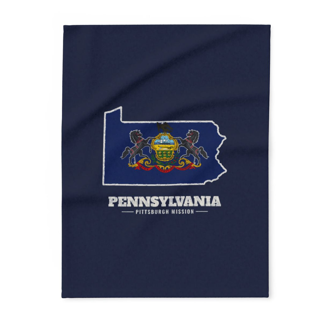 Pennsylvania Pittsburgh Mission flag map fleece blanket by Weak Things