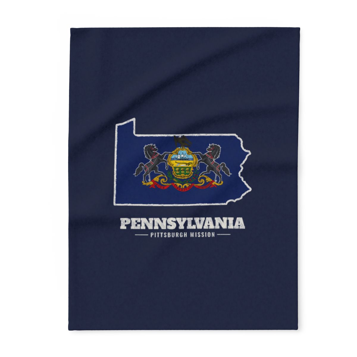 Pennsylvania Pittsburgh Mission flag map fleece blanket by Weak Things