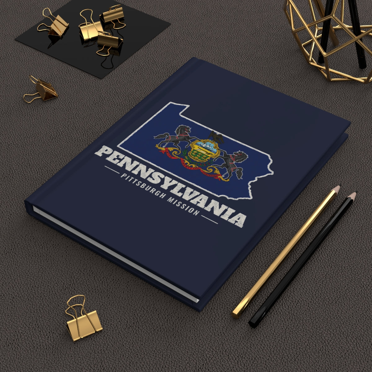 Pennsylvania Pittsburgh Mission flag map journal by Weak Things view 2