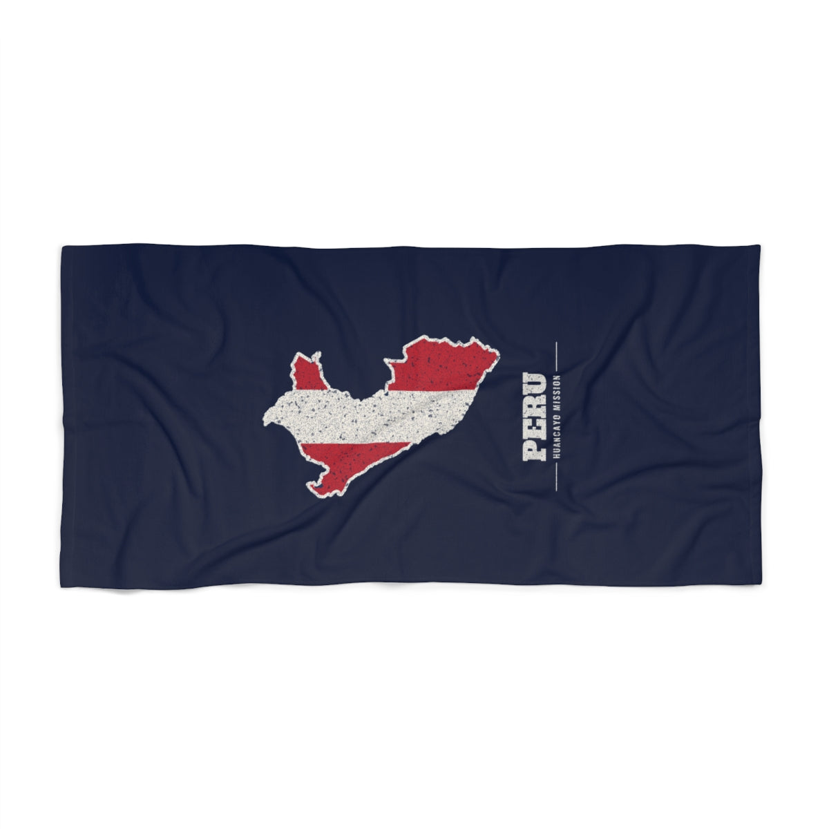 Peru Huancayo Mission flag map beach towel by Weak Things view 2