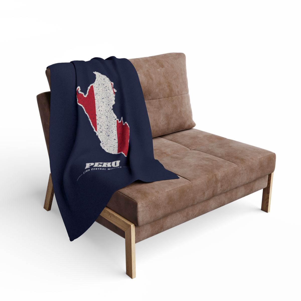 Peru Lima Central Mission flag map fleece blanket by Weak Things view 2