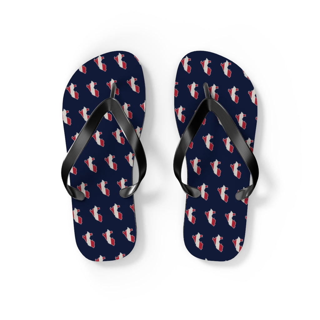 Peru Mission flag map flip flops by Weak Things view 2
