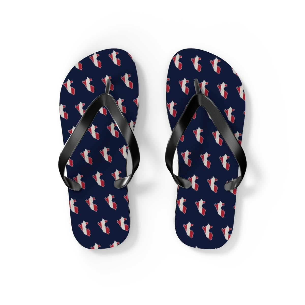 Peru Mission flag map flip flops by Weak Things view 2