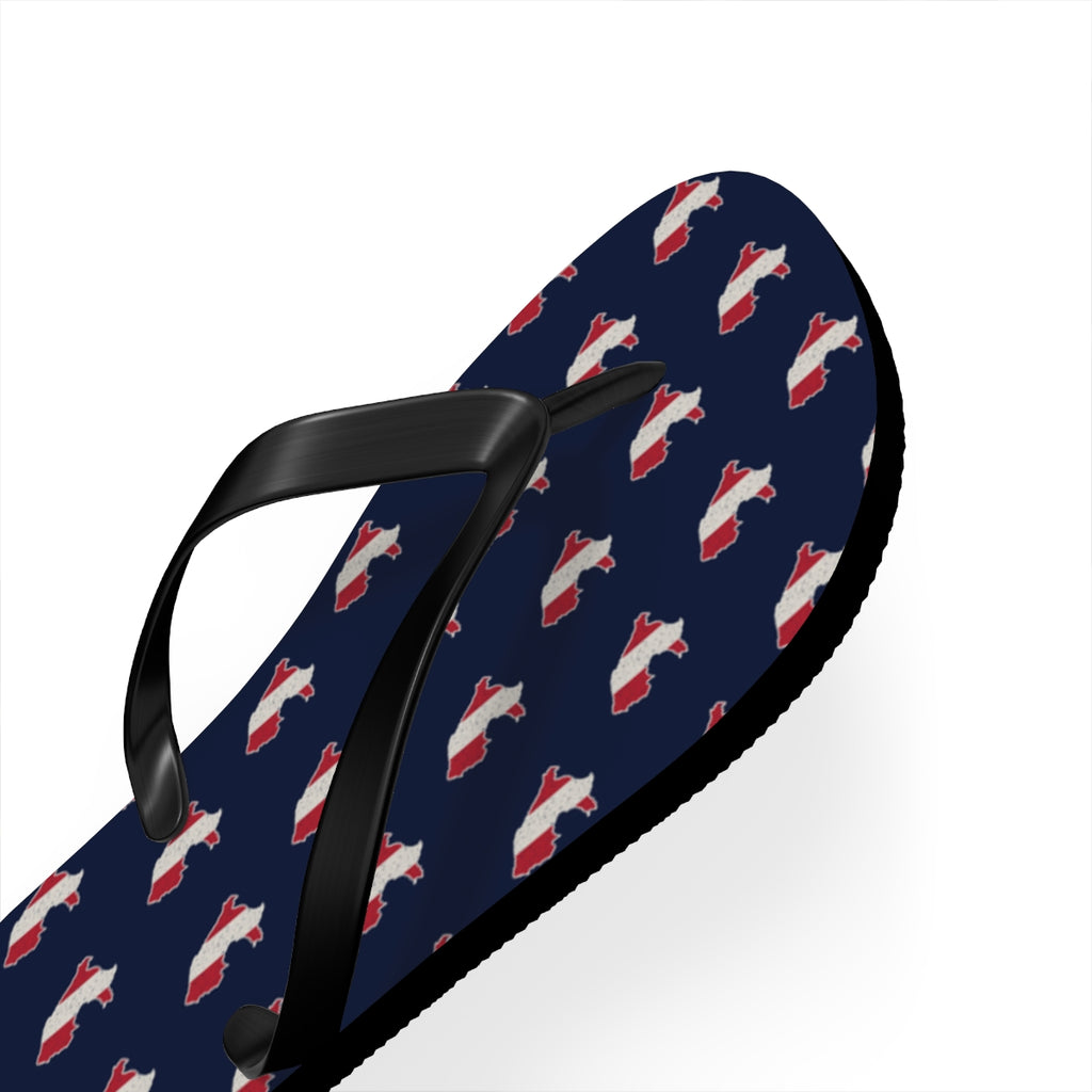 Peru Mission flag map flip flops by Weak Things view 3