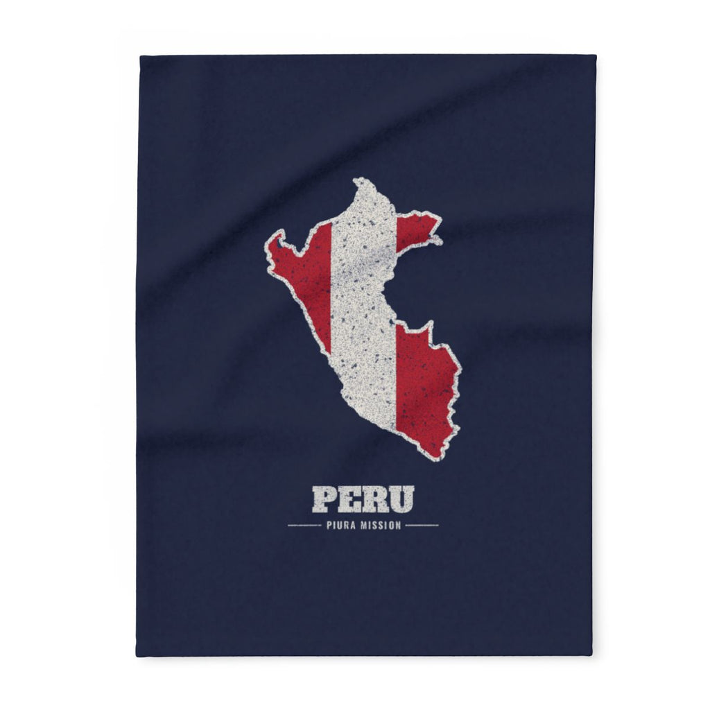 Peru Piura Mission flag map fleece blanket by Weak Things