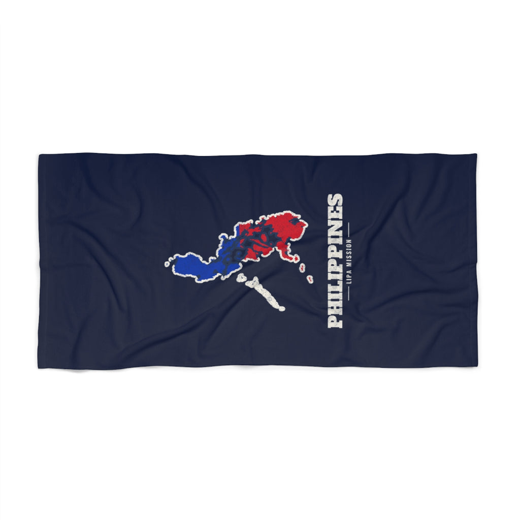 Philippines Lipa Mission flag map beach towel by Weak Things view 2