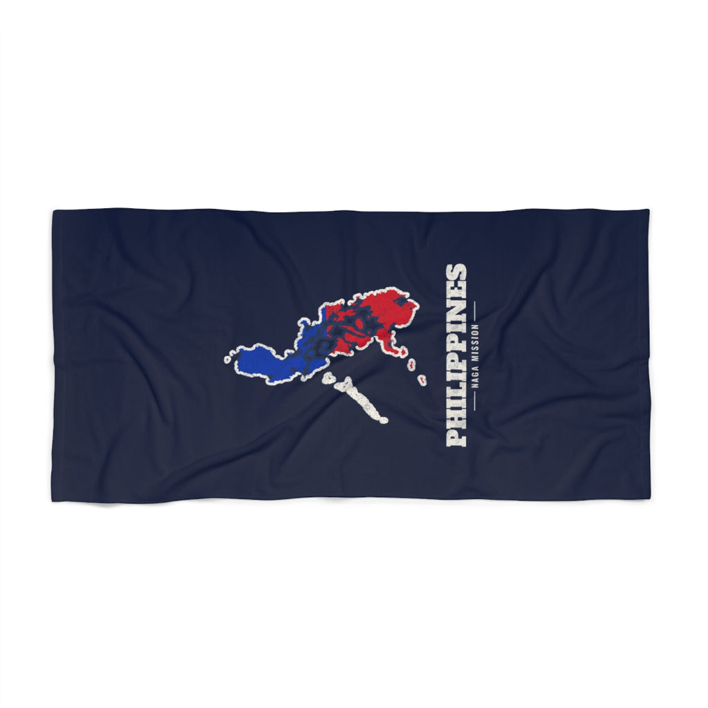 Philippines Naga Mission flag map beach towel by Weak Things view 2