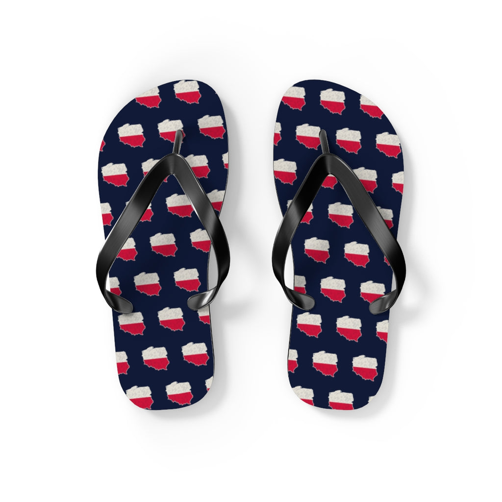 Poland Mission flag map flip flops by Weak Things view 2