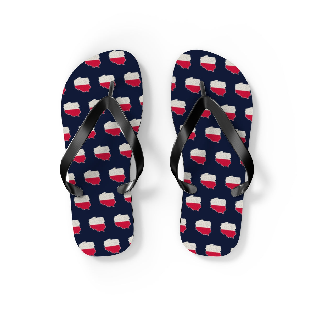 Poland Mission flag map flip flops by Weak Things view 2