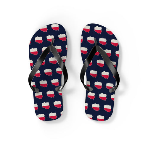 Poland Mission flag map flip flops by Weak Things view 2