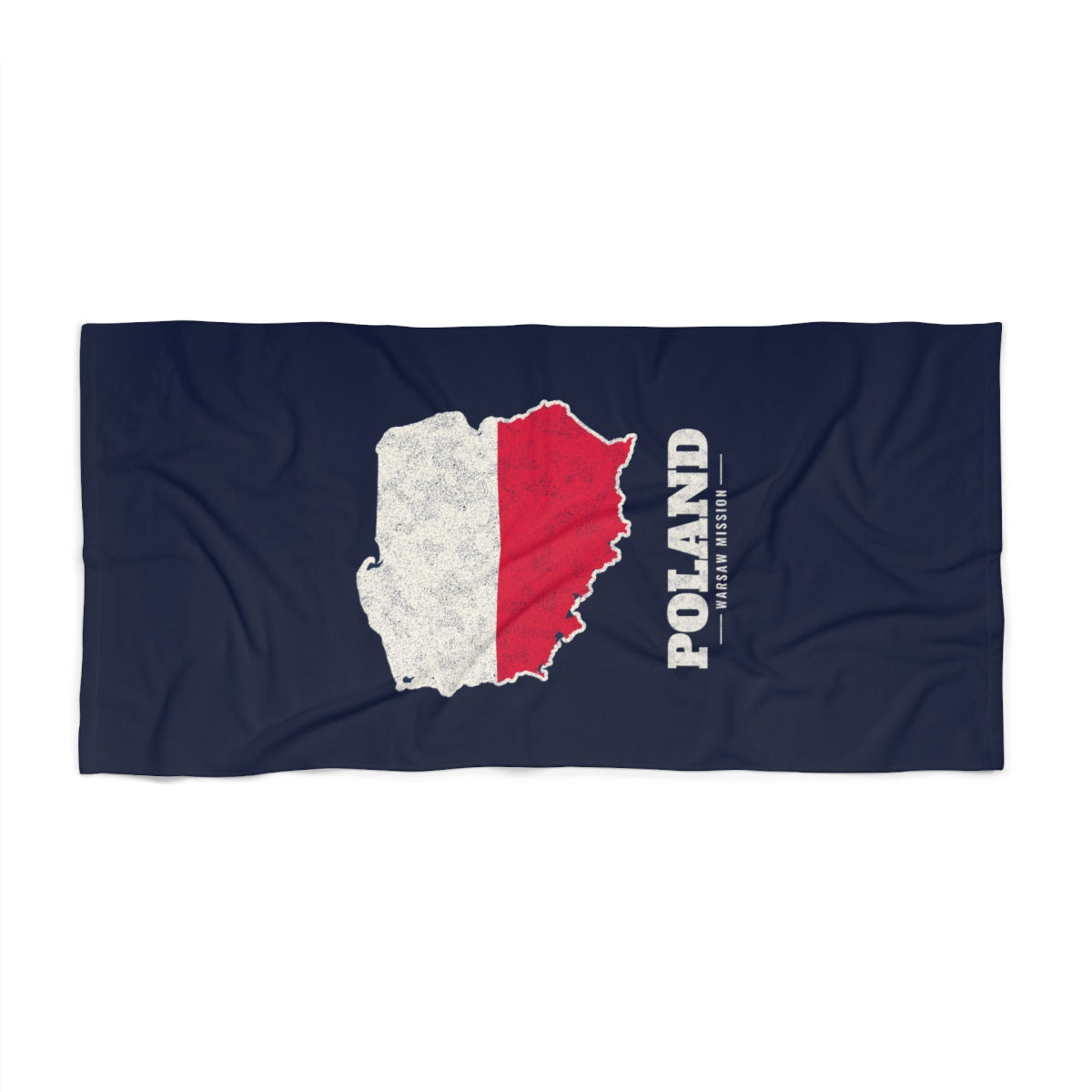 Poland Warsaw Mission flag map beach towel by Weak Things view 2