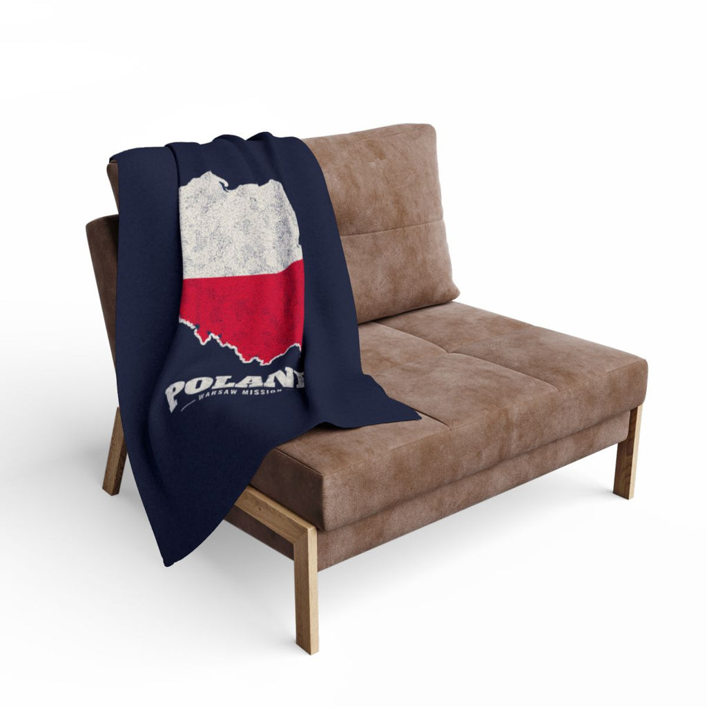 Poland Warsaw Mission flag map fleece blanket by Weak Things view 2