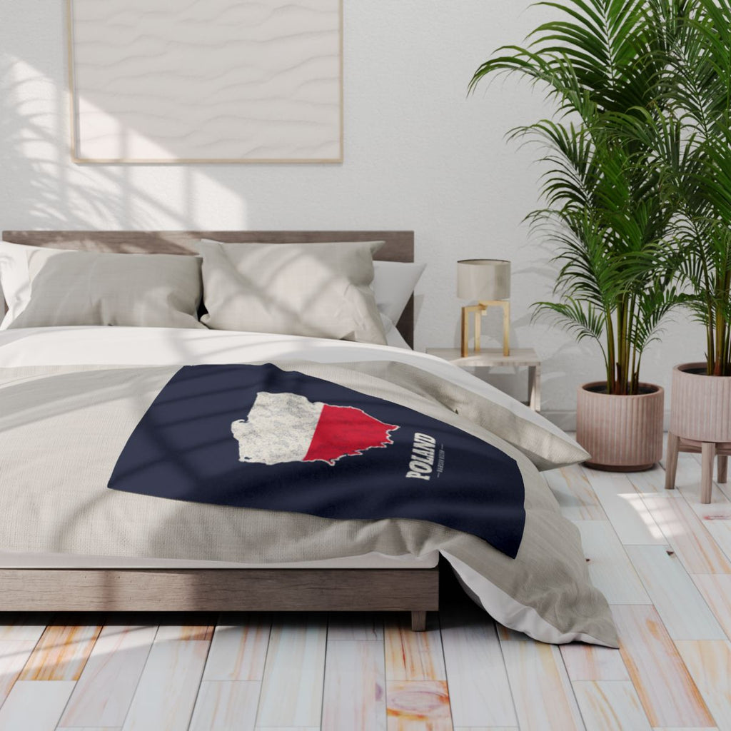 Poland Warsaw Mission flag map fleece blanket by Weak Things view 3