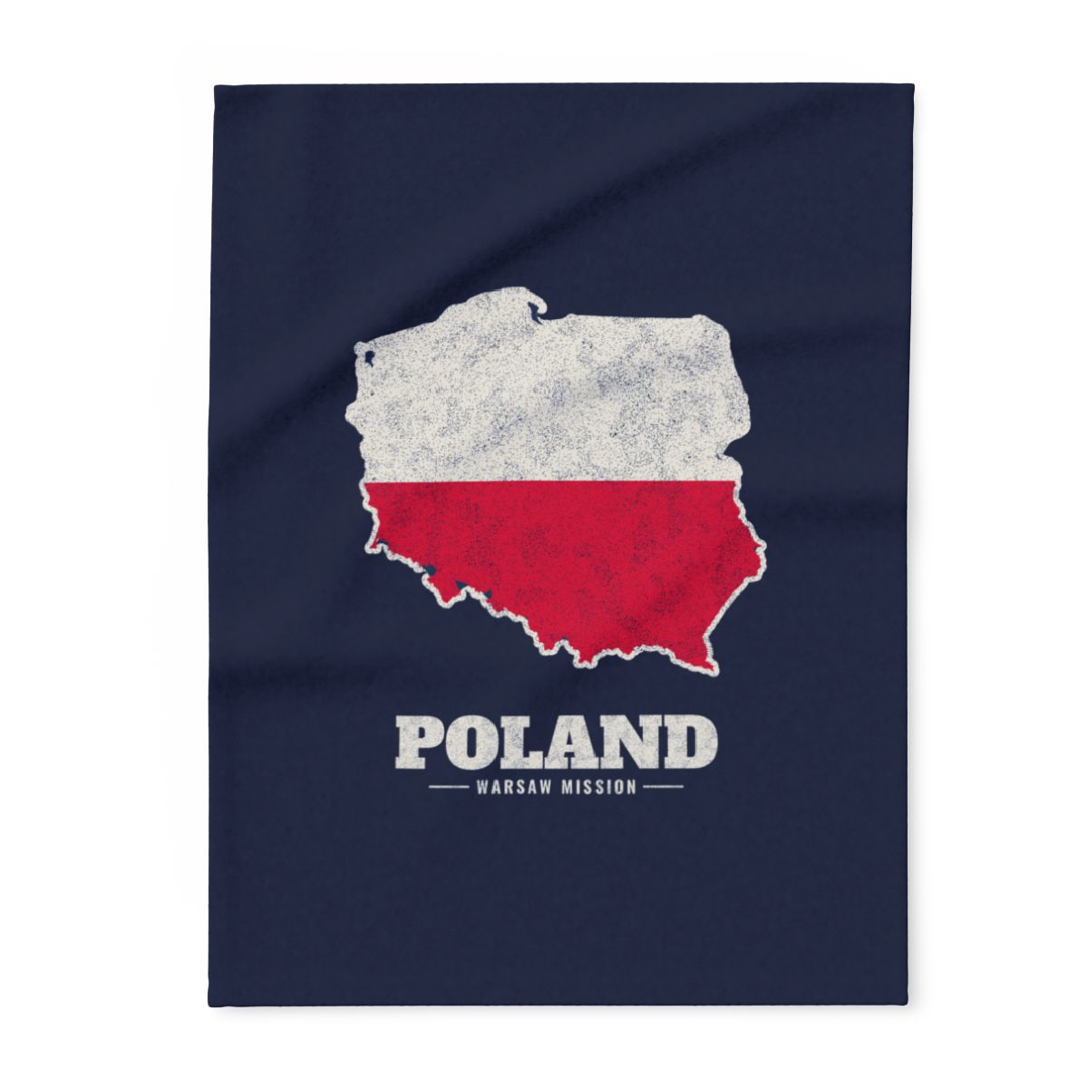 Poland Warsaw Mission flag map fleece blanket by Weak Things