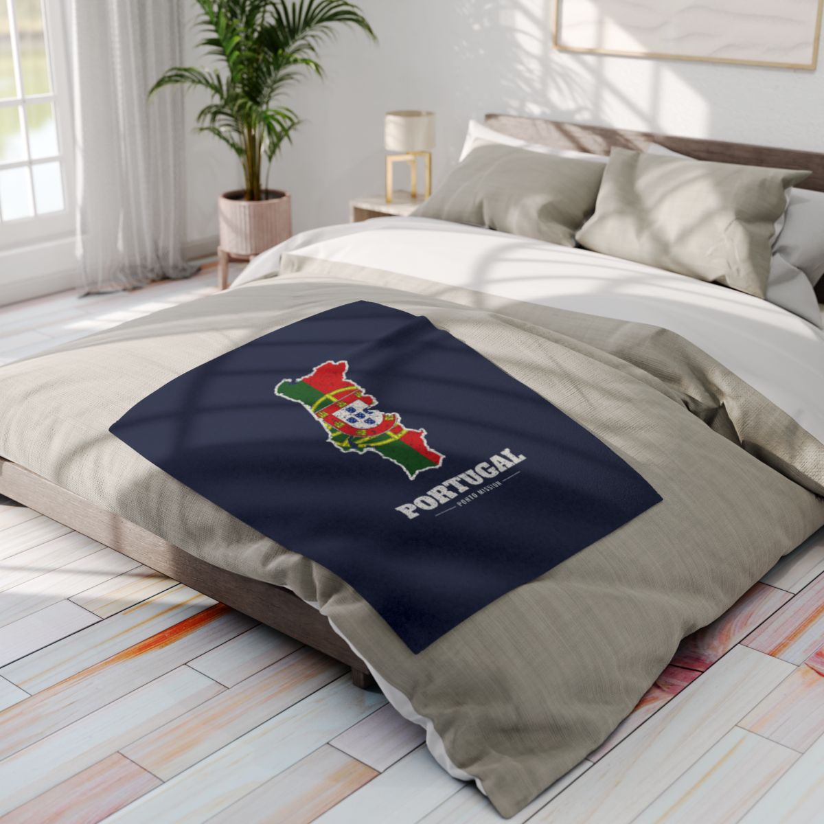 Portugal Porto Mission flag map fleece blanket by Weak Things view 4