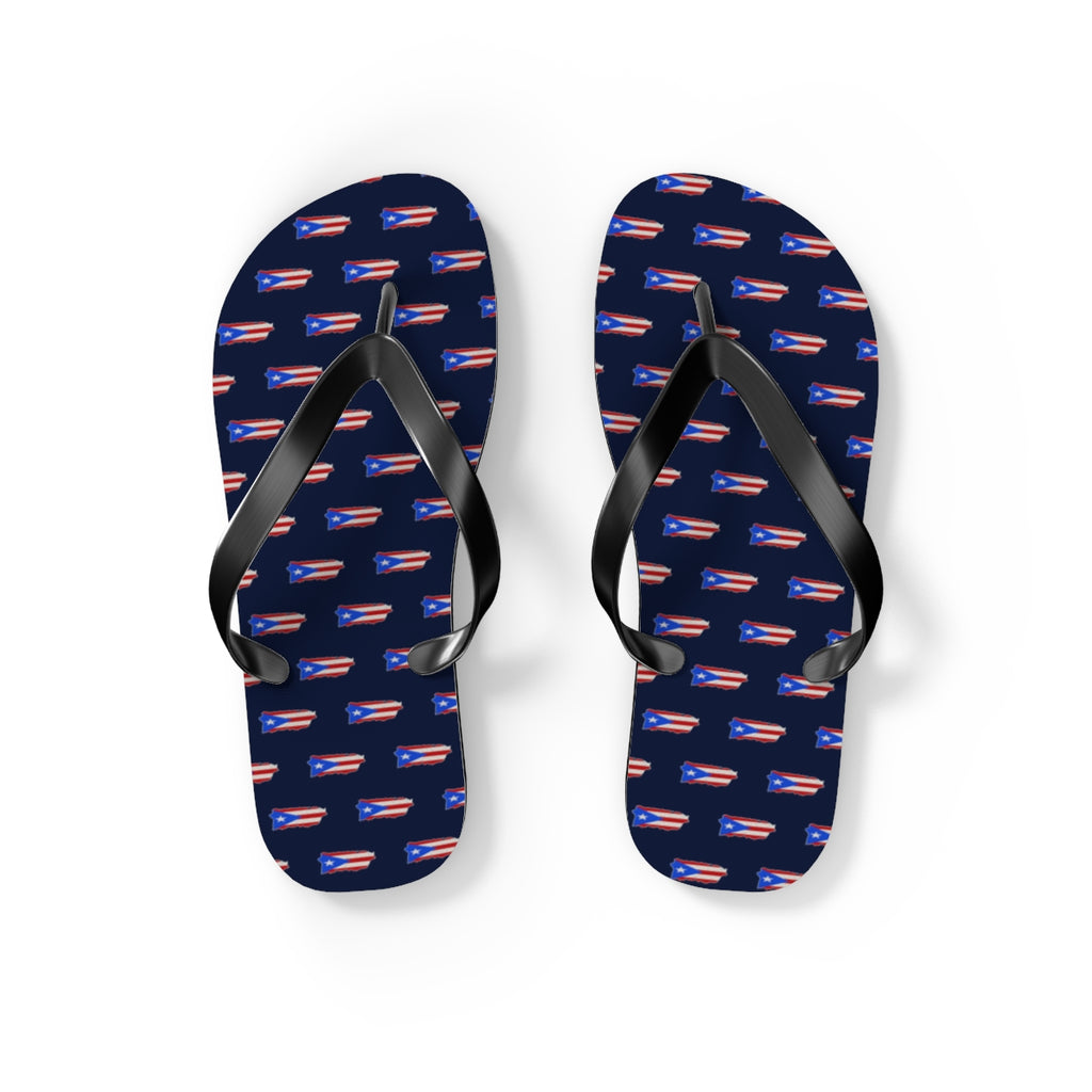 Puerto Rico Mission flag map flip flops by Weak Things view 2