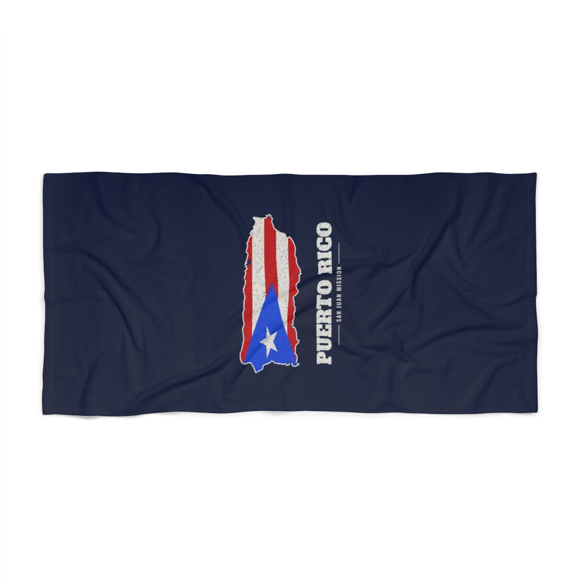 Puerto Rico San Juan Mission flag map beach towel by Weak Things view 2