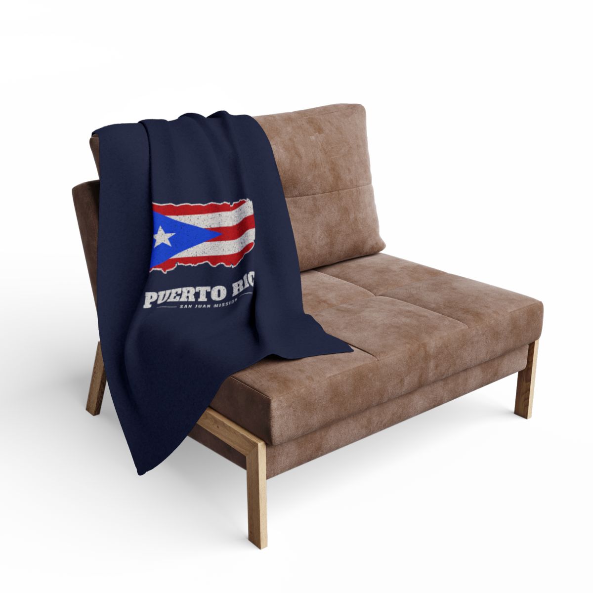Puerto Rico San Juan Mission flag map fleece blanket by Weak Things view 2